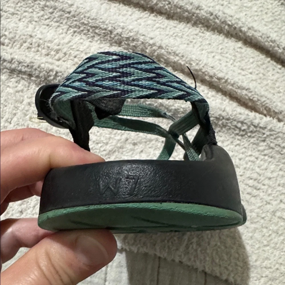 Chaco Black and Green Women's Sandals